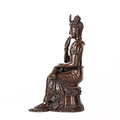 9.5" H Bronze Maitreya Bodhisattva Statue Figurine Religious Buddha Sculpture Art Home Decor #TOP4