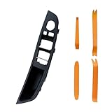 WODOFO GDR Black Interior Door Pull Handle, Window Switch Armrest Panel Front Left Replacement for BMW 5 Series 528i 535d 535i 550i Hybrid 5 M5 F10 51417225873 Driver Door Pocket