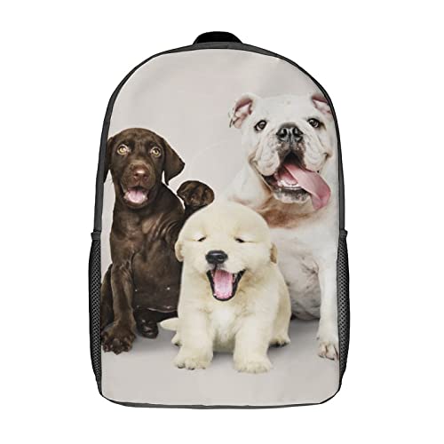 Sac d'école unisexe Cartoon Animals 17 pouces avec imprimé 3D pour la rentrée des classes