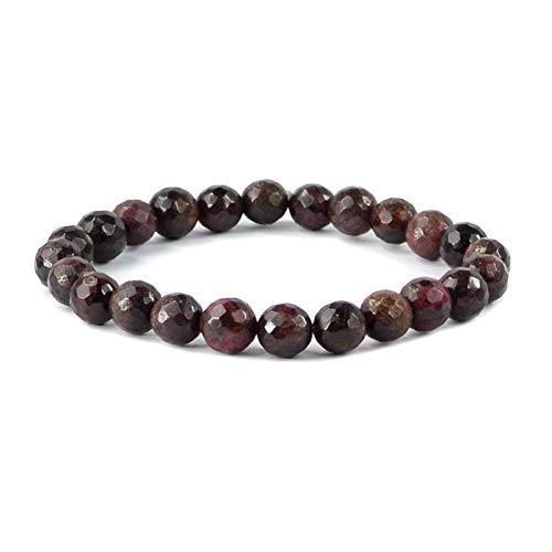 Image of Reiki Crystal Products Certified Natural Crystal Stone 8 mm Diamond Cut /Faceted Beads Bracelet for Men & Women | Reiki Charged Gemstone Bracelet | Multiple Crystal Variants Available