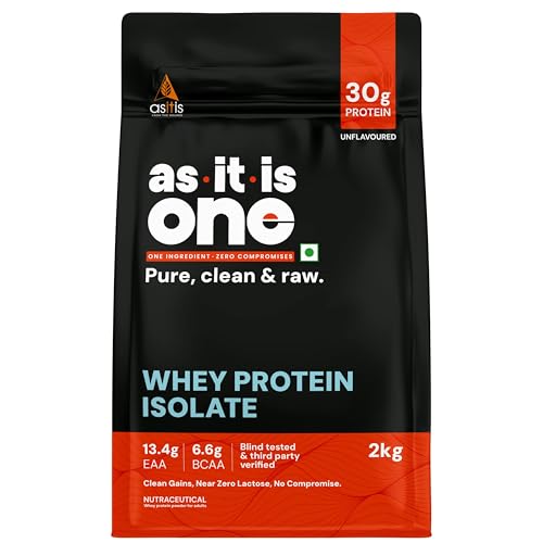 Image of AS-IT-IS ONE Whey Protein Isolate - 2kg Unflavoured, 30g Protein per Serve. Pure, Clean & Raw, No Amino Spiking