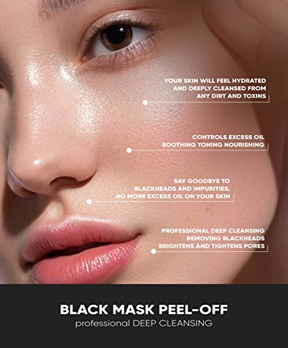 Perfect Look London Peel Off Face Masks, Intensive Purifier, Bamboo Charcoal Fighting Formula for Blackhead Removal and Deep Skin Clean, Carbon Activated for Maximum Cleansing - Image 4