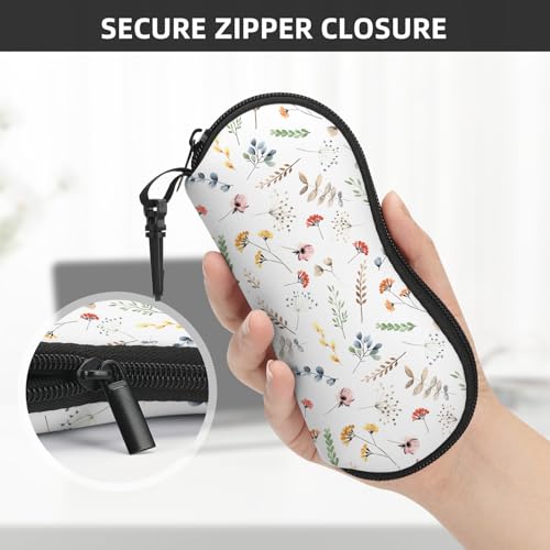 Image of Sunglasses Soft Case, Cute Ultra Light Portable Neoprene Zipper Eyeglass Glasses Case with Belt Clip for Men Women