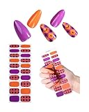 LabTabBa 20pcs Halloween Semi Cured Gel Nail Strips - Salon Quality DIY Wraps,UV Needed