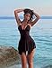 OOQONQ Women's Sexy Deep V Neck Halter Backless Mini Dresses Party Cocktail Summer Beach Vacation Dress (US, Alpha, Large, Regular, Regular, Brown)