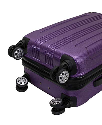 Image of Rockland London Hardside Spinner Wheel Luggage, Purple, 3-Piece Set (20 /24 /28)