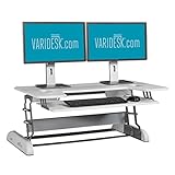 Vari VariDesk Cube Plus 40 (Discontinued Model) – Height Adjustable Standing Desk Converter – Stand Up Desk for Dual Monitors and Cubicles (White)