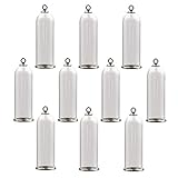 CoolDIY 10 pieces Tube Glass dome Glass Bell Jar for Pendant Glass locket Charm Glass vial pendant (50x18 stainless steel Classic)