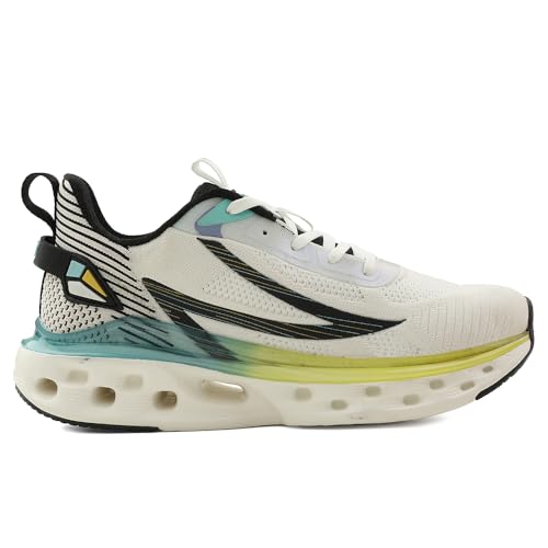 Image of Liberty Leap7x NEPTUNE-1E Men Sports Running Shoes - Black & White | Comfortable and Durable Lace-Up Closure - Suitable for Lacing Walking, Gym, Jogging and Outdoor Shoes for Man - Cushioned Footbed