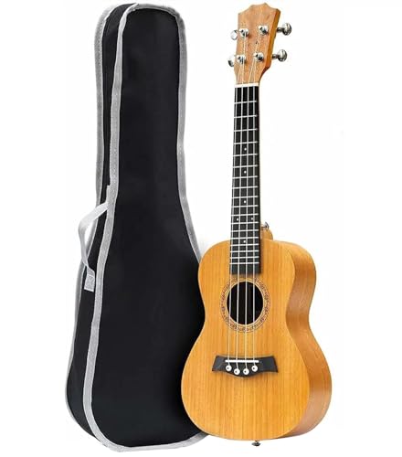 ウクレレ マホガニーウクレレアクセサリーギグバッグストラップナイロン弦電気チューナーピック付き(Size:26 inches)