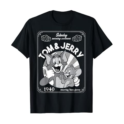 Tom And Jerry Saturday Morning Cartoons 1940 Portrait T-Shirt Cover