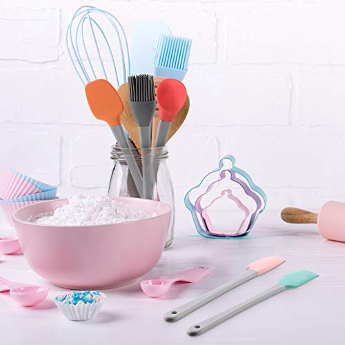 5 Piece Mini Silicone Spatula Set Silicone Spatula, Silicone Shovel, Silicone Spoon, Silicone Oil Brush With Plastic Handle For Cooking, Baking And Mixing #TOP4