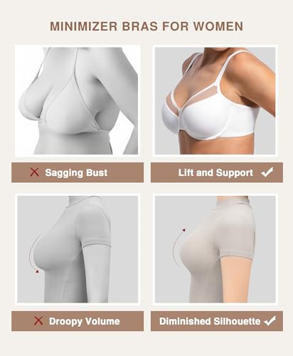 Image of Lover-Beauty Minimizer Bras for Women Full Coverage Unlined Underwire Bras Plus Size Lifting Bra for Heavy Breast