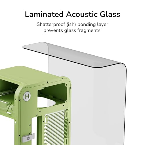 Image of HYTE X50 - Modern Performance ATX Mid-Tower Gaming PC Case - Optimized High Airflow Chassis - 4mm Thick, Curved, Laminated Acoustic Glass - Micro Mesh Panels w Sturdy Stamped Steel - Matcha Milk /Green
