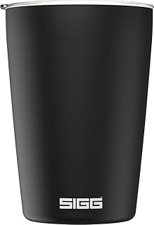 SIGG Neso Cup Black thermos Noir (0,3 L), mug thermos isolant à double paroi fabriqué avec des matériaux non toxiques, tasse à café à emporter en acier inoxydable 18/8