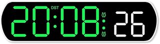 Reloj de escritorio compacto con activación por voz, ajustes de alarma dual y pantalla de temperatura de ciclo (verde)