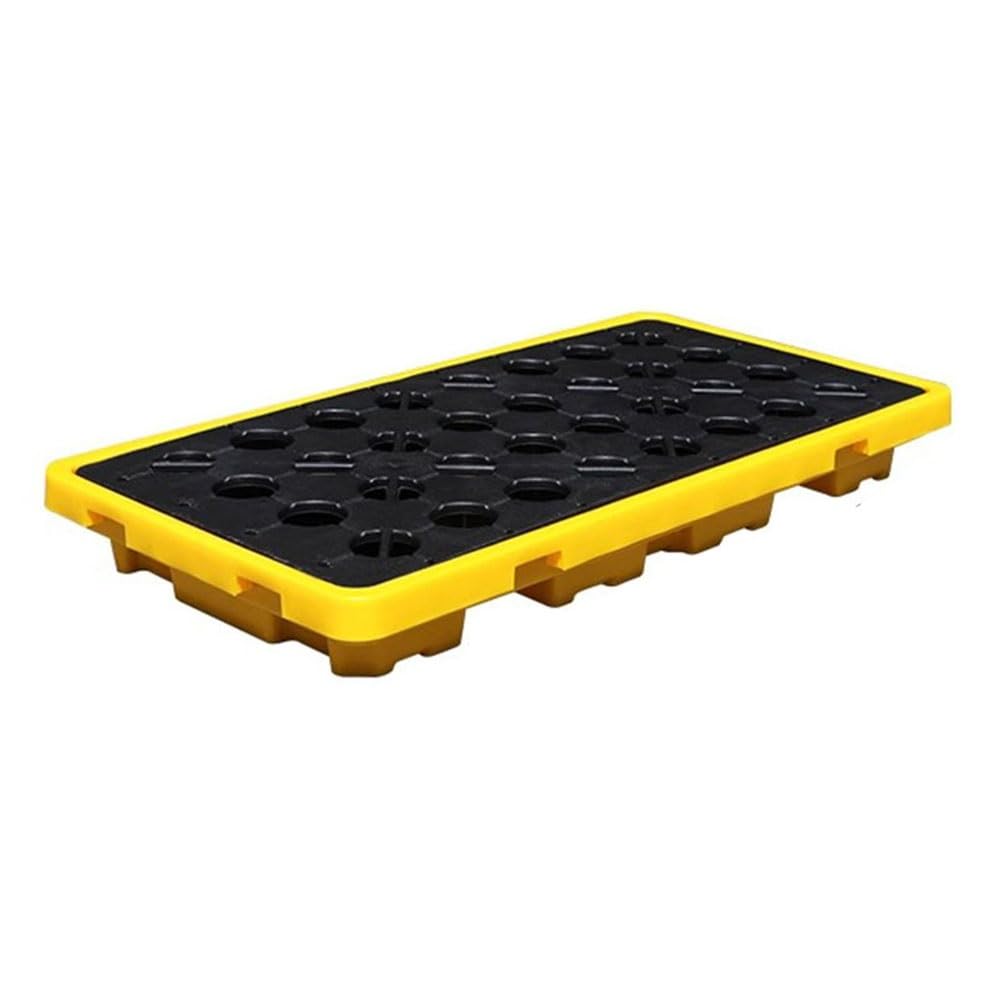 JKJZSALJ Spill Containment Pallet,Industrial Plastic Pallets With Modular Spill Platforms For Leak Proof Containment Of Oil Drums In Laboratory,Yellow,130 * 68 * 15cm