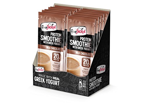 FlapJacked Protein Smoothie Mix with Greek Yogurt, Milk Chocolate, 12 Count