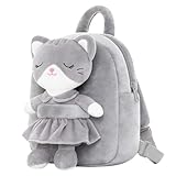Lazada Kids Backpack Toddler Backpacks Stuffed Animal Cat Toys Small Backpack Gray 9.5'