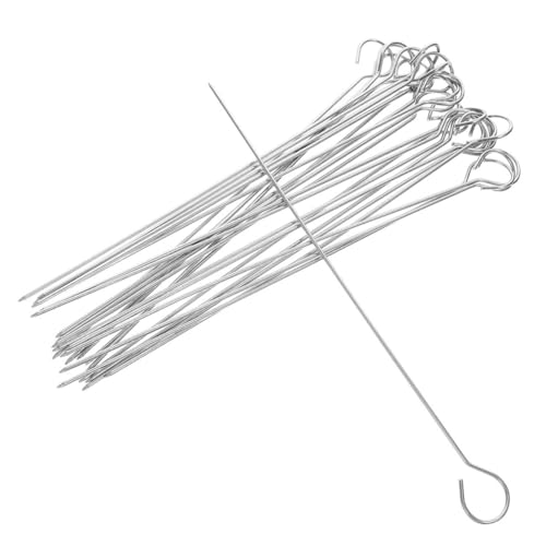 ARTIBETTER 30 piezas Brochetas de Acero Inoxidable Pinchos para Barbacoa Multifuncionales Diseño Antiadherente para Asar Carnes Verduras y de Pato Fácil Limpieza para Uso Parrilla