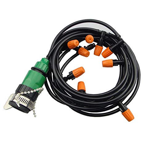 Automatic Water Misting Sprinkler Cooling System Irrigation Kit Garden Nozzle Patio Spray Tubing Hose Drip Emitters 5M 8/11