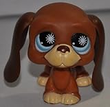 Bassett Hound #808 (Brown, Blue Eyes, Dark Brown Ears, White Muzzle) - Littlest Pet Shop (Retired) Collector Toy - LPS Collectible Replacement Single Figure - Loose (OOP Out of Package & Print)