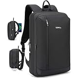 Tzowla Mochila delgada y expandible para laptop de negocios para hombres profesionales, mochilas impermeables para portátiles de 17.3 pulgadas, Negro, 17.3inch, Moderno