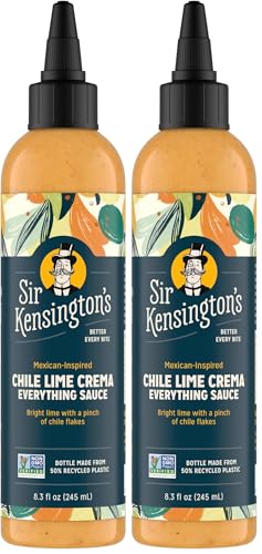 Sir Kensington's Everything Sauce Chile Lime Crema Dressing Dip and Drizzle Keto Diet &amp; Paleo Diet Certified Dairy Free Gluten Free Non- GMO Project Verified Shelf-Stable 8.3 oz (Pack of 2)
