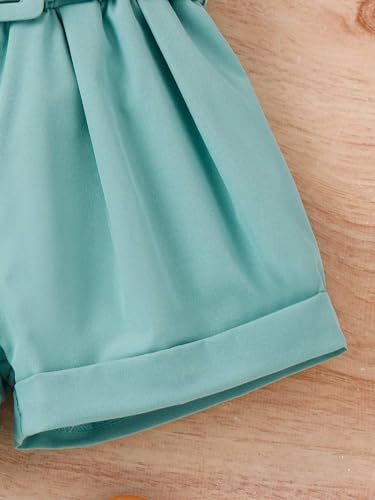 Image of Bold N Elegant Girls Uptown One Shoulder Top and Shorts with Belt and Hat Trendy 4 Piece Coords Set for 3 to 7 Year Girls Party Dress Outfit