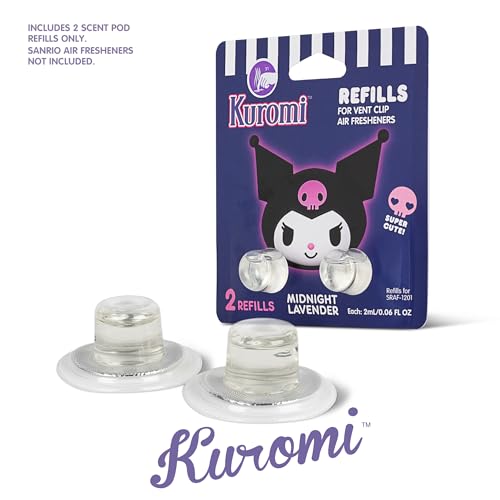 Image of Hello Kitty Car Air Freshener Refills 2-Pack - Midnight Lavender Scent - Cute and Long-Lasting Car Accessories, Odor Eliminator, Fun Scents, 30 Days Freshness (2 Refills)