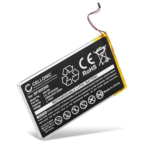 CELLONIC, Akku für Tablet kompatibel mit Kobo Aura HD, SP305590, N204-KBO-B (3.7V, 1500mAh)