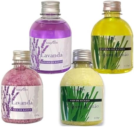 bagnare - Kit 2 Sais de Banho Espumante e 2 Espumas Banheira Hidr...