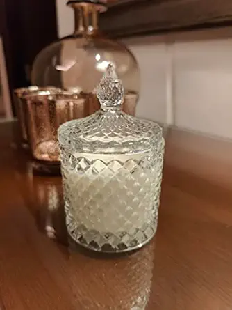 Bumbleberry Medium Size Crystal Glass Jar Candle | Soy Wax | 20 Hours Burning Time | Hand Poured | Luxury Candle | 10 Premium Fragrance Options | Home Decor | Gifting | 300 Gm (Amber Oud Intense)