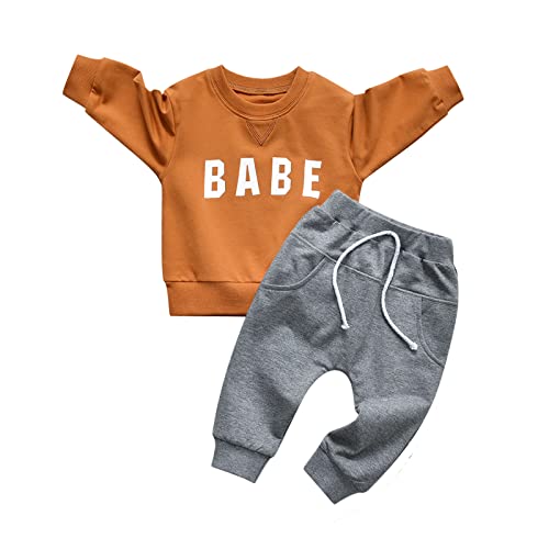 Image of Toddler Baby Boy Clothes Infant Long Sleeve Bear Print Tops + Pants Sweatsuit Outfits