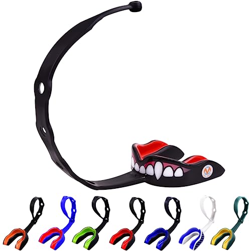 Protège-dents Oral Mart Jeunesse noir et rouge avec design crocs de vampire
