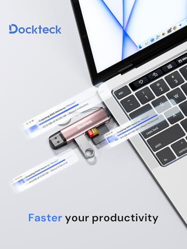 Image of Dockteck SD Card Reader, USB3.0, 3-Slot USB A /C to Micro SD Adapter,Pink | 5G Super Speed, Memory Card Reader for UHS-I SD /Micro SD /SDHC /SDXC /MMC, OTG Support, Plug&Play,Compatible with Macbook iphone