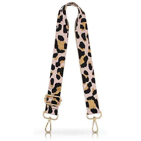 TANOSII Wide Purse Strap Adjustable Handbag Strap Replacement Shoulder Crossbody Strap Leopard Cover