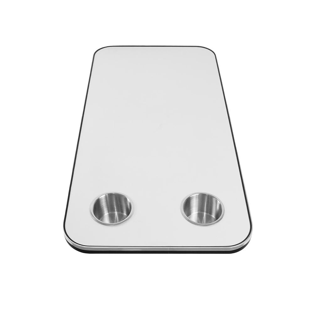 Tavolo in legno massello per camper, 800 x 400 mm, con 2 portabicchieri in acciaio inox, per camper, barca, yacht, ufficio, L-128