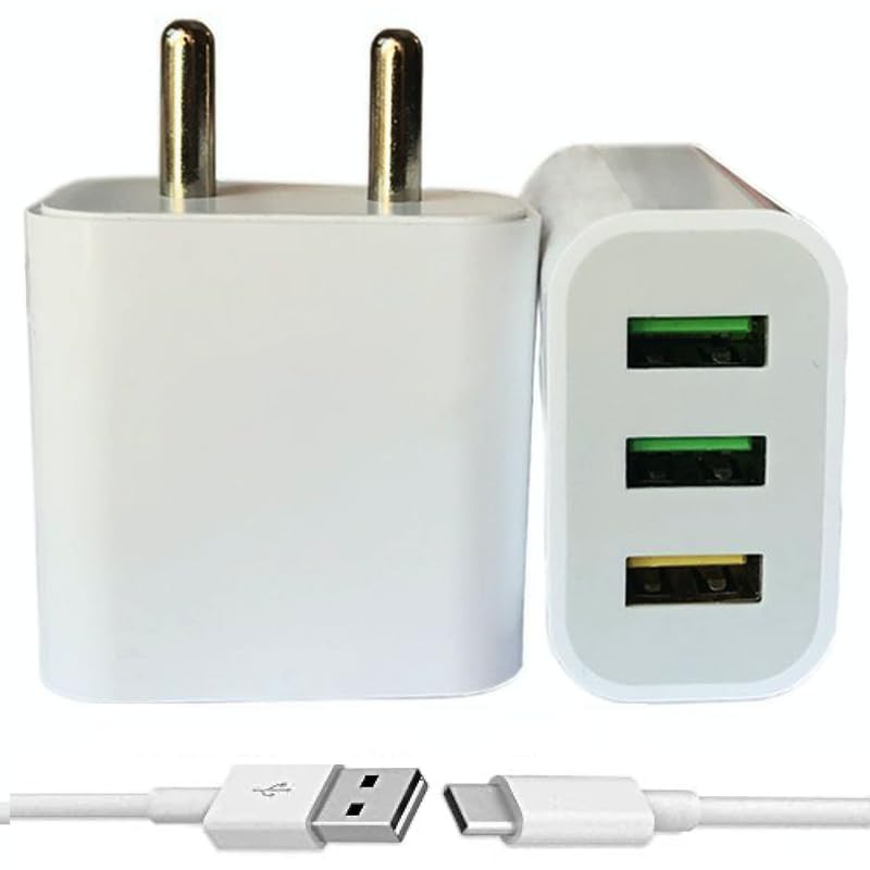 Tripleport Charger for Samsung Galaxy M21 Original QC Adapter Type C 3.0A High Speed Fast Turbo Charge QC 3.0 Smart with 1m Type-C Charging & Sync...