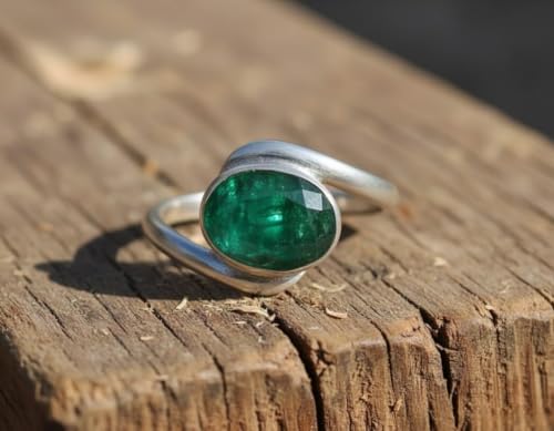 Image of 55Carat Choose Your Color Natural Gemstone Silver Statement Rings for Gift Corssover Style Size 5 to 12