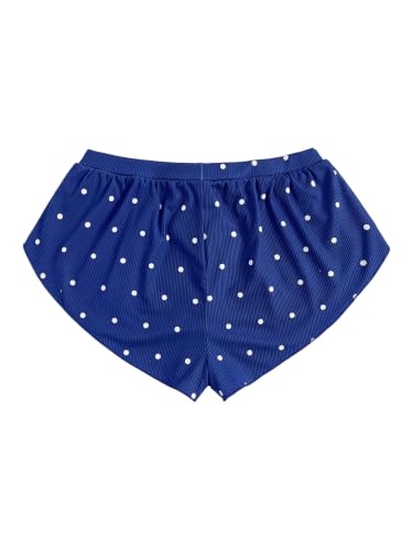 Image of MakeMeChic Women's Pajama Bottoms Floral Print Tie Front Micro Short Side Slit Summer Lounge Shorts