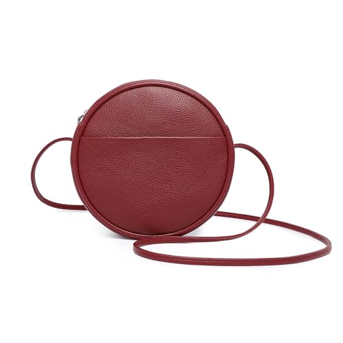 Image of Circle Crossbody Bag for Women NYLON Circle Purse with Zipper Adjustable Knot Shoulder Straps