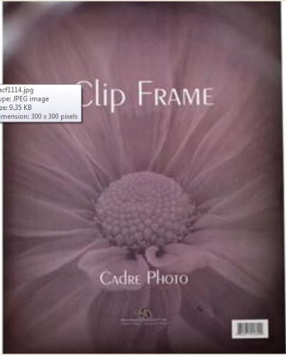 North American Enclosures Clip Frame, Polished Glass with MDF Backboard, for a 11x14" Photograph.