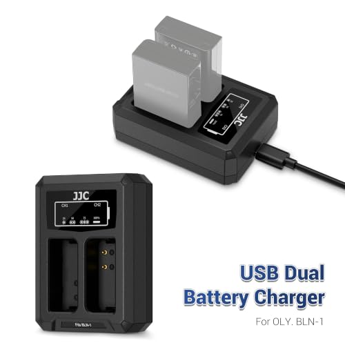 Image of JJC BLN-1 Battery Charger USB Dual Slot for Olympus OM-D E-M1 E-M5 Mark II