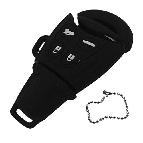 Happyit Silicone Car Key Cover Cases for SAAB 9-3 9-5 93 95 4 Buttons Car Remote Accessories (Black)
