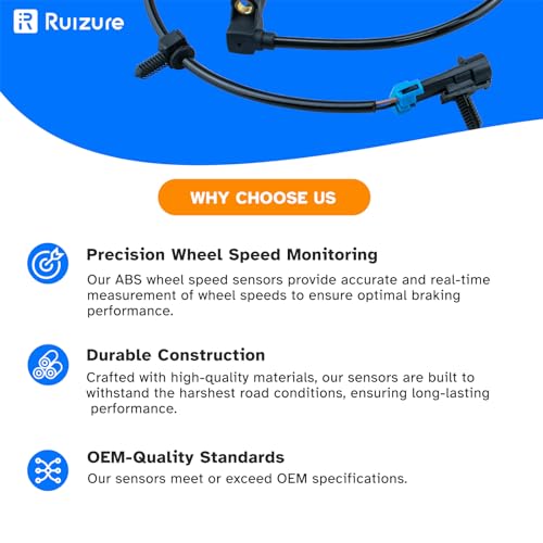 image for Ruizure Front ABS Wheel Speed Sensor Left & Right fit for 1999 2000 20