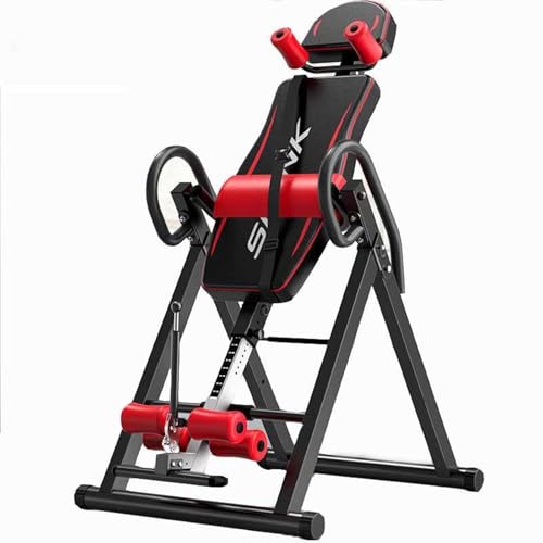 Tablas de inversión para el dolor de espalda, máquina de estiramiento de espalda plegable, equipo de entrenamiento de abdominales y fuerza con reposacabezas, bloqueo de tobillo, cinturón protector