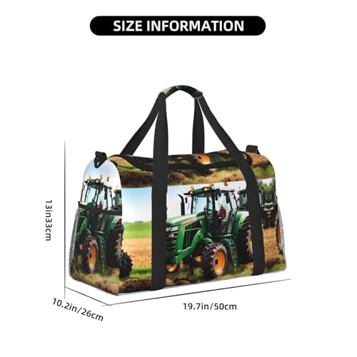 Company Farm Tractor print Large Canvas Travel Duffel Bag Weekender Bags for Women Overnight Bag Carry On Tote Bag4