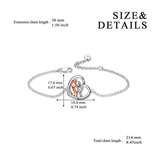 YFN Horse Jewelry Gift 925 Sterling Silver Girls Horse Adjustable Bracelet for Women Girls (Rose Horse Bracelet) - Image 4