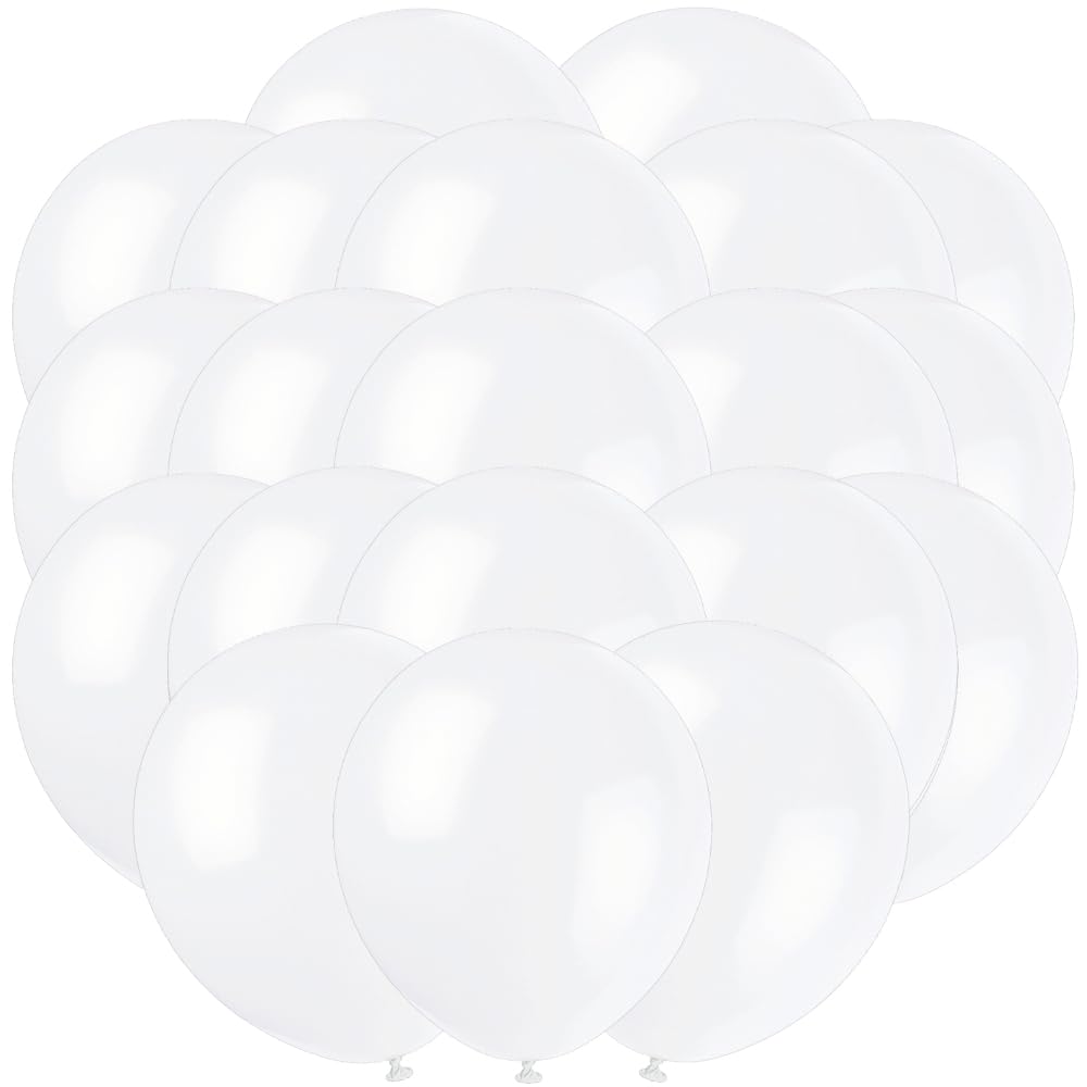 Snow White Latex Balloons (12cm) Pack of 72 - Durable, Ideal for Celebrations and Parties